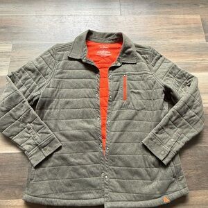 L.L. Bean Olive Jacket with Bright Orange Interior